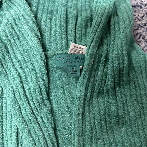 Barefoot dream green hoodie cardigan w/pockets M - Picture 2 of 4